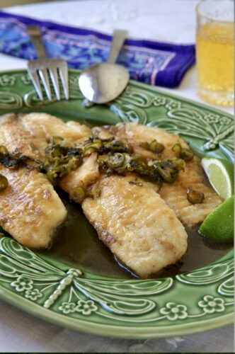 Sautéed Tilapia with Spicy Mint Sauce